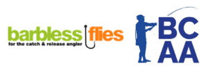 Barbless Flies and BCAA logos together