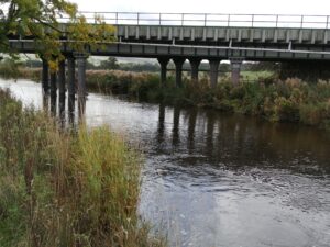 Rail bridge over river at Inghey